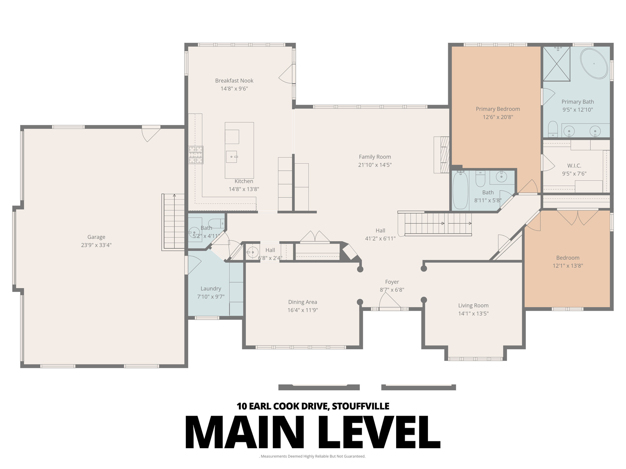 Main Level floor plan of 10 Earl Cook Drive, Whitchurch-Stouffville