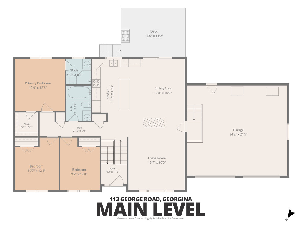 Main Level floor plan of 113 George Road, Georgina