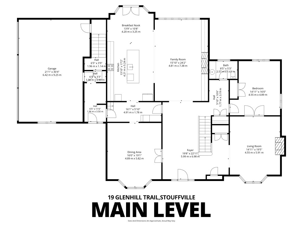 Main Level floor plan of 19 Glenhill Trail, Whitchurch-Stouffville