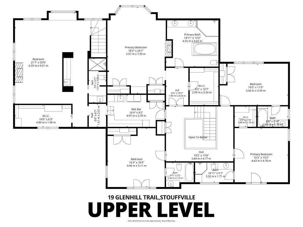 Upper Level floor plan of 19 Glenhill Trail, Whitchurch-Stouffville