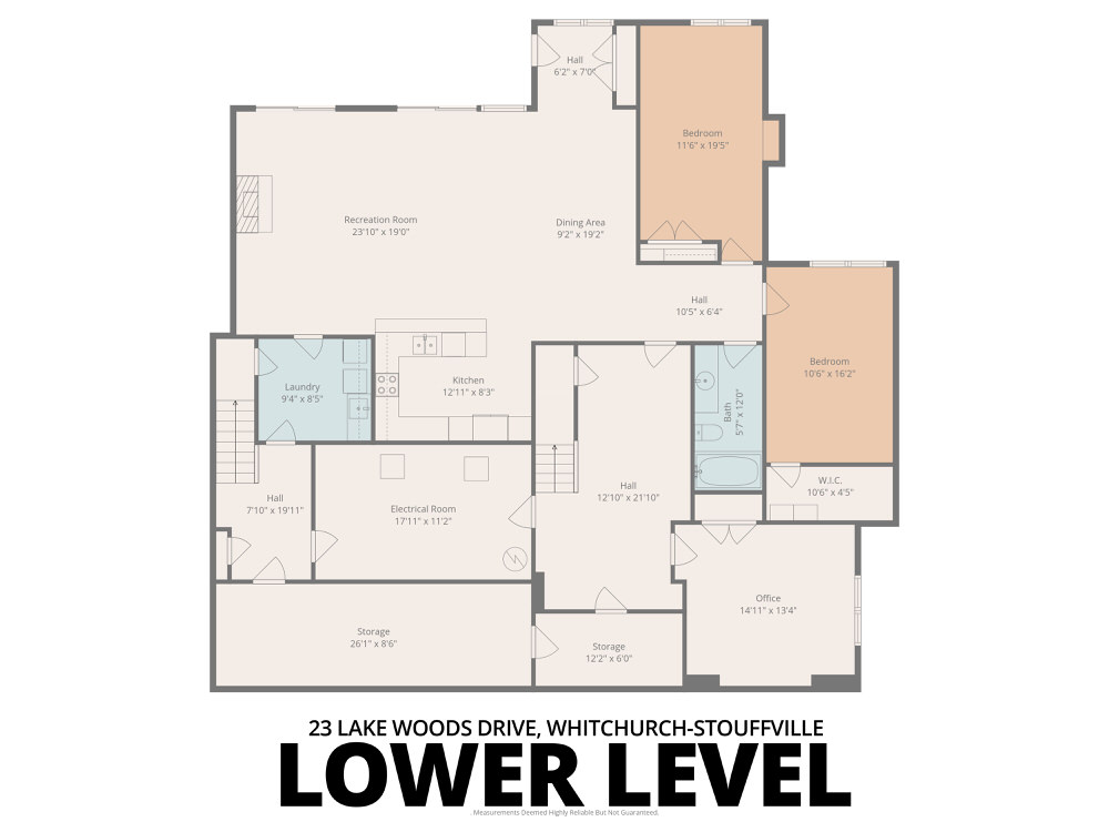 Lower Level floor plan of 23 Lake Woods Drive, Whitchurch-Stouffville