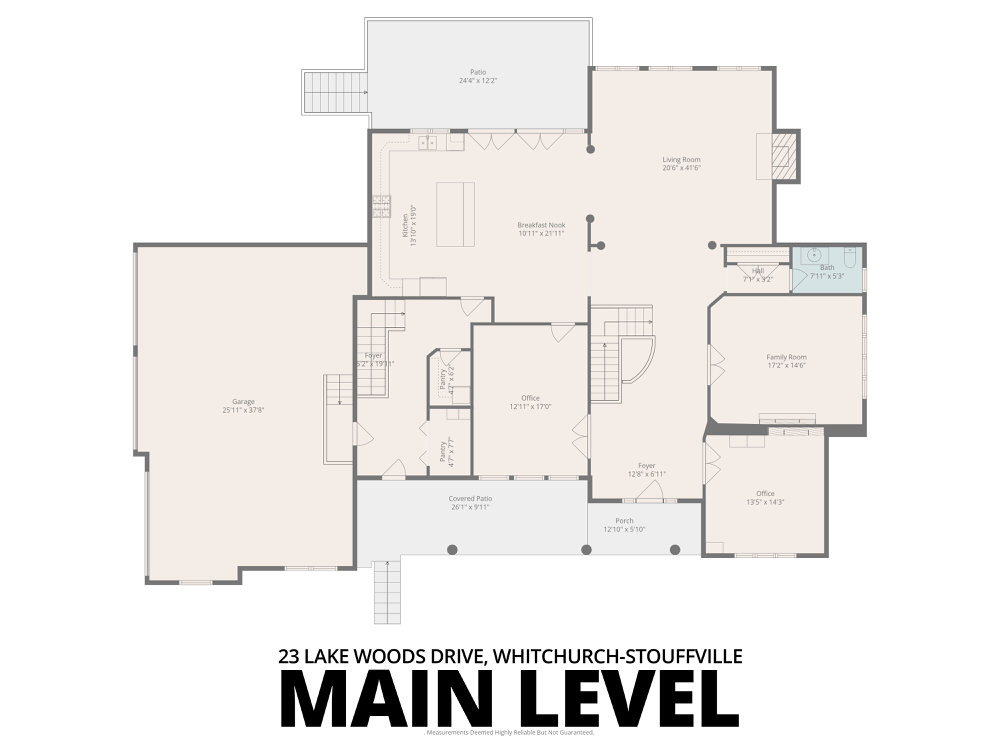 Main Level floor plan of 23 Lake Woods Drive, Whitchurch-Stouffville