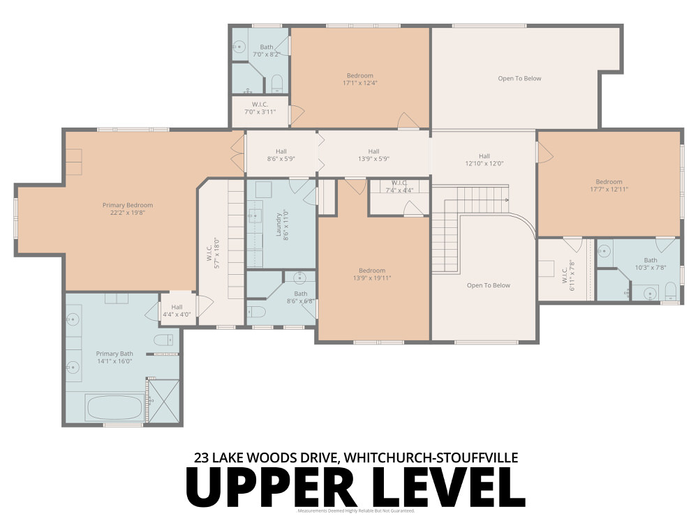Upper Level floor plan of 23 Lake Woods Drive, Whitchurch-Stouffville