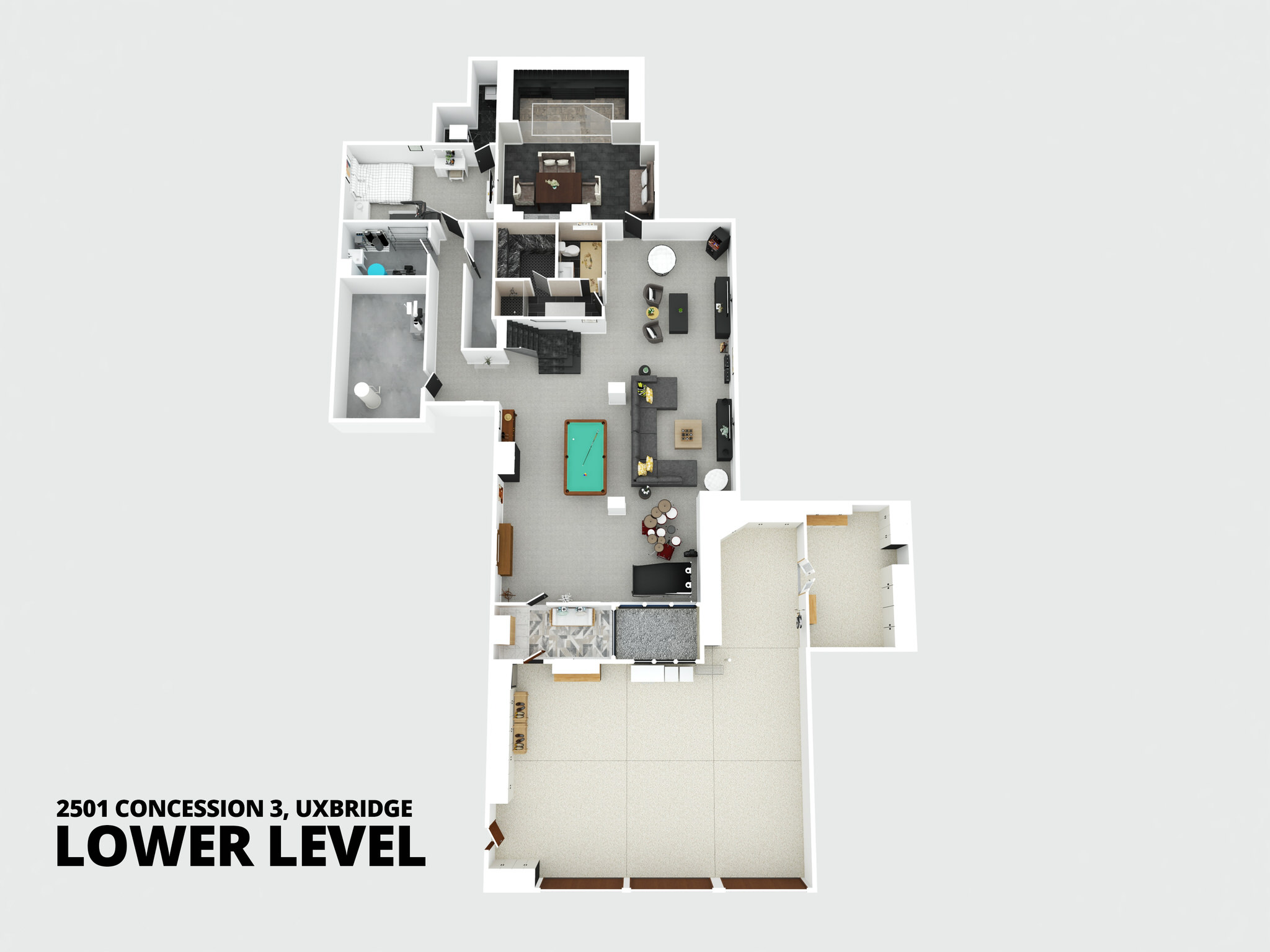 Lower Level floor plan of 2501 Concession 3, Uxbridge