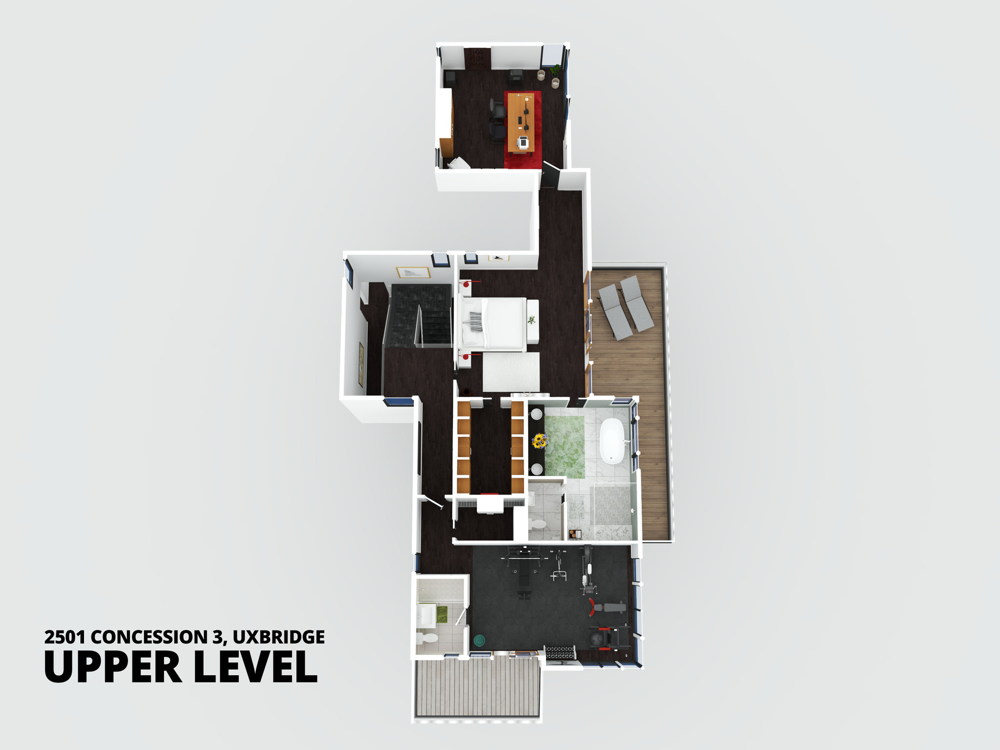 Upper Level floor plan of 2501 Concession 3, Uxbridge