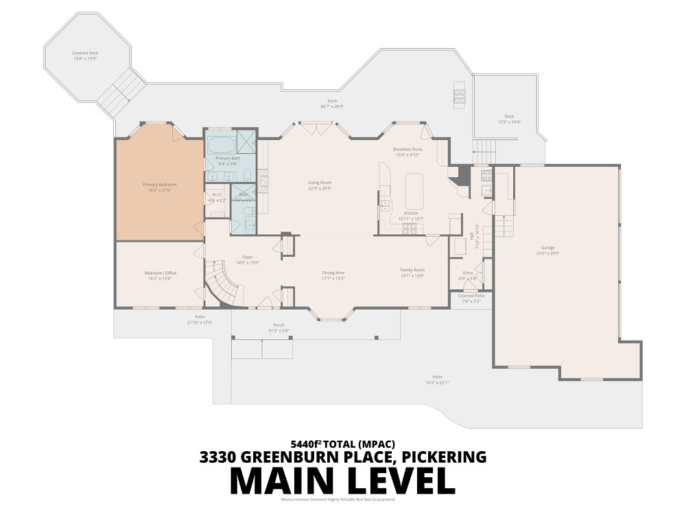 Main Level floor plan of 3330 Greenburn Place, Pickering