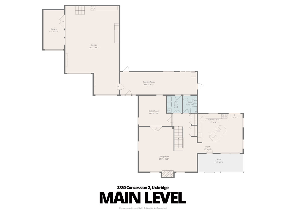 Main Level floor plan of 3850 Concession 2, Uxbridge