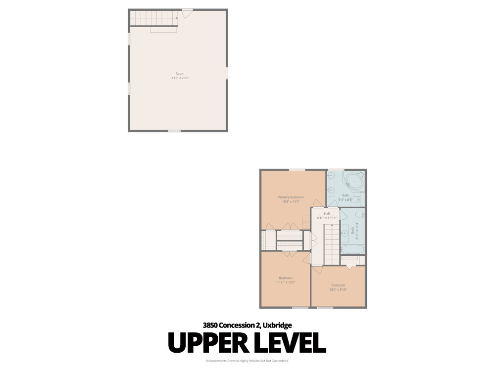 Upper Level floor plan of 3850 Concession 2, Uxbridge