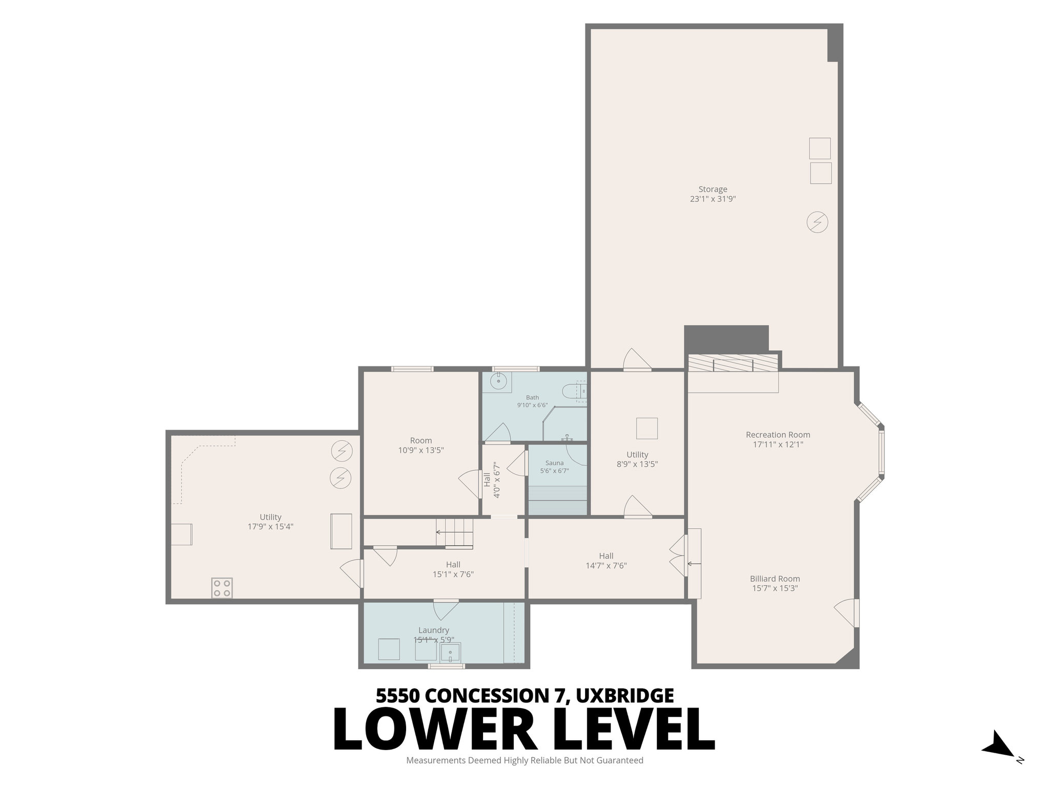 Lower Level floor plan of 5550 Concession 7, Uxbridge