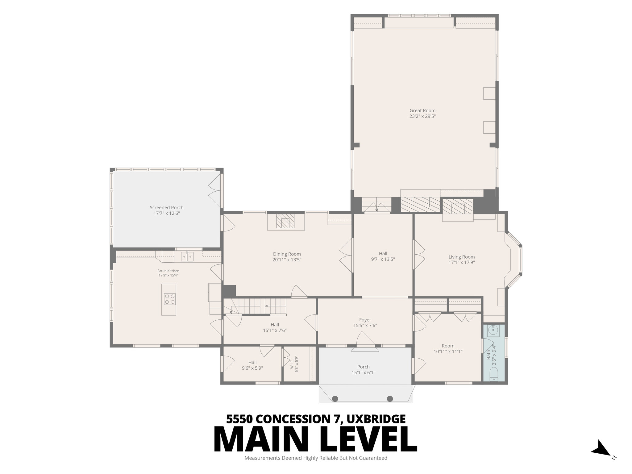 Main Level floor plan of 5550 Concession 7, Uxbridge