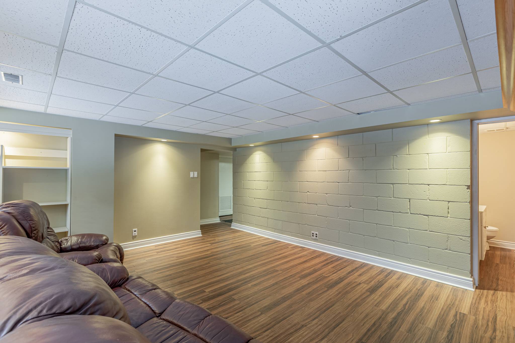 Lower Level Media Room with Garage Access at 14401 Warden Avenue, Whitchurch-Stouffville